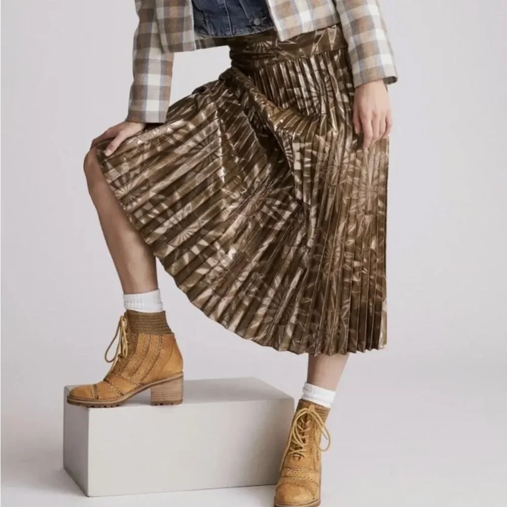 Anthropologie Silent D Bestie Bootie Honey Macramé Trim Lace Up Tan - Picture 11 of 12